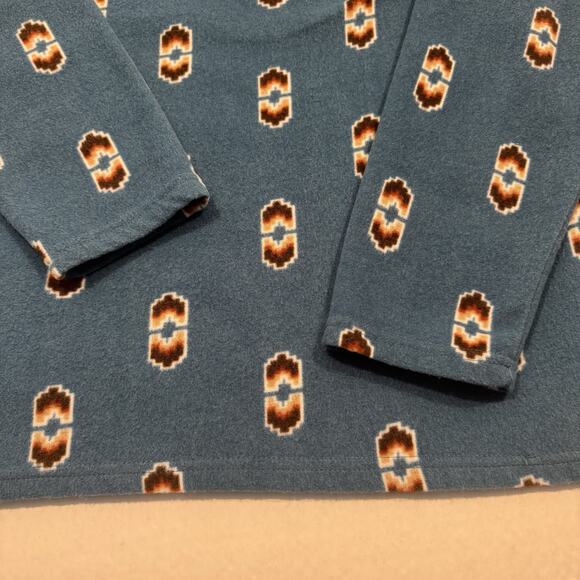 Wrangler As Real As Mens Fleece Pullover Sweater Aztec Geometric Blue SZ 18H(L) - Picture 2 of 9